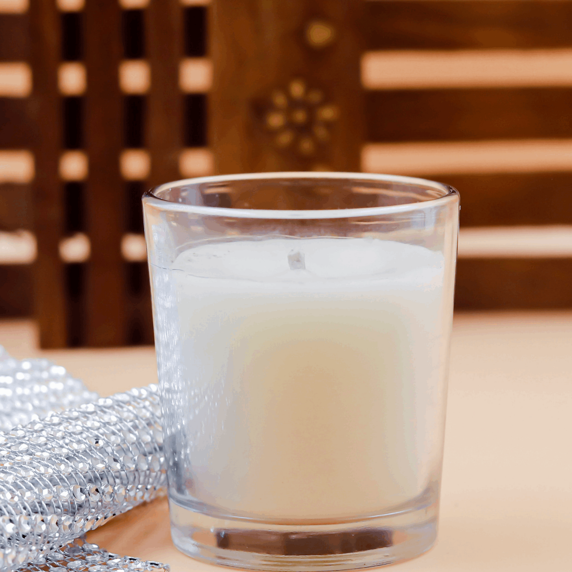 Clear Quartz Coconut Soy Wax Candle with Transparent Wax | Affirmation Candle with Essential Oils & Elegant Glass Holder