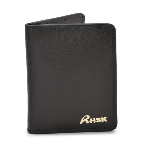 Plush Grain Card Holder, Durable Brown Leather, Stylish and Functional, Ideal for Everyday Use (Brown)