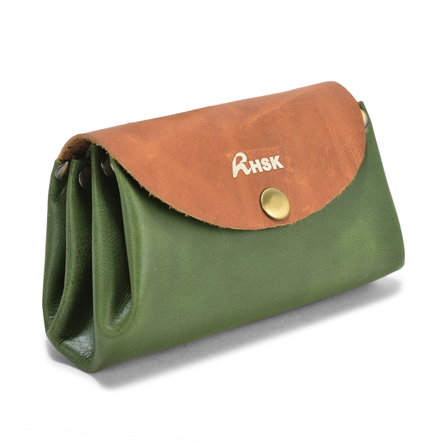 Petite Grain Leather Wallet, Elegant Green Leather, Compact and Stylish, Perfect for Daily Use (Green)