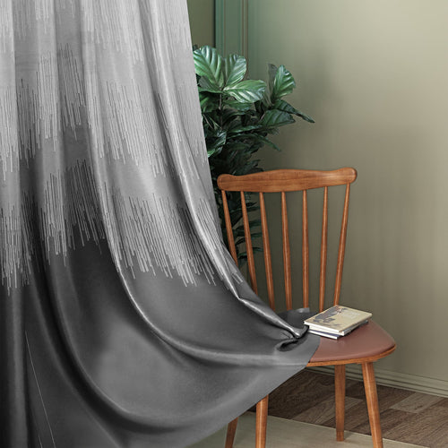 Casableu Kudo Polyester Eyelets (Steel) Blackout Curtains with Tie Back, Bedroom Living Room