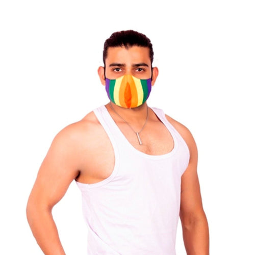 Qucciberry Rainbow Anti-Pollution Face Mask, Reusable & Washable Cotton, LGBTQ+ Pride, Stylish Gift for Men and Women