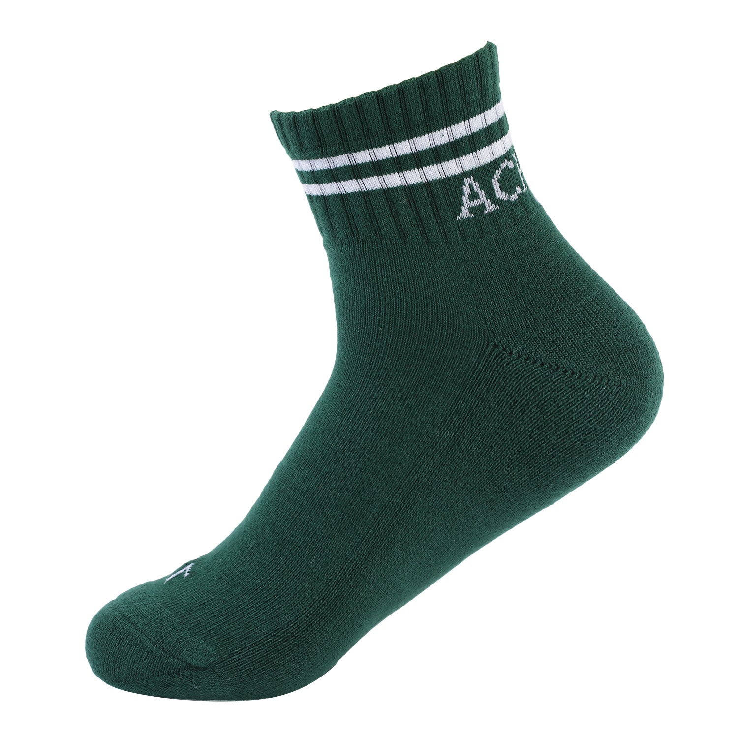 Quarter Lifestyle Unisex Socks, Premium Cotton Blend, Versatile Design, Durable & Superior Grip, Comfort & Everyday Style, Comfort & Everyday Style (Green/White)