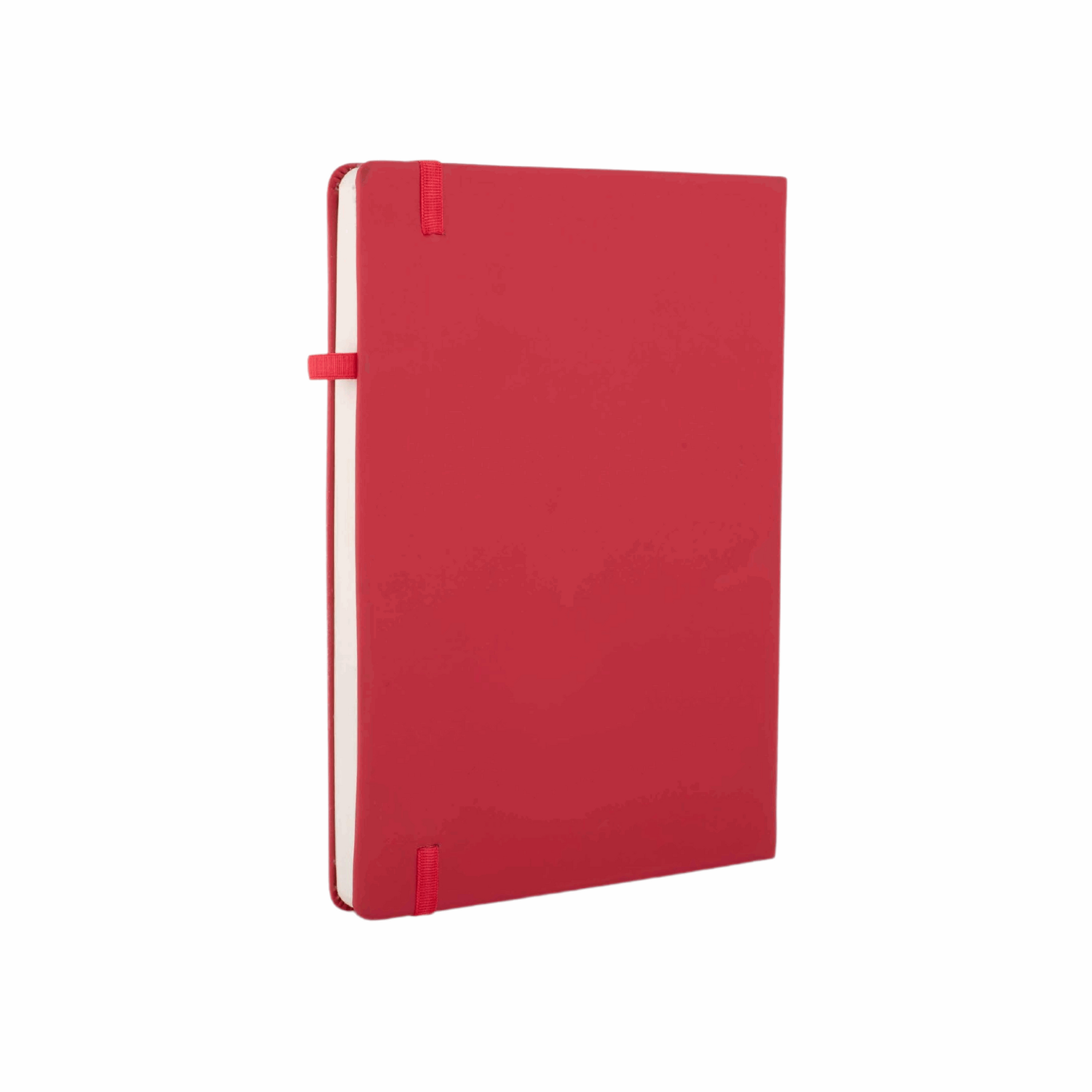 Band Elastic A5 Journal Notebook | Customizable Gift for Executives, Travelers & Special Occasions (Red, 192 Pages)