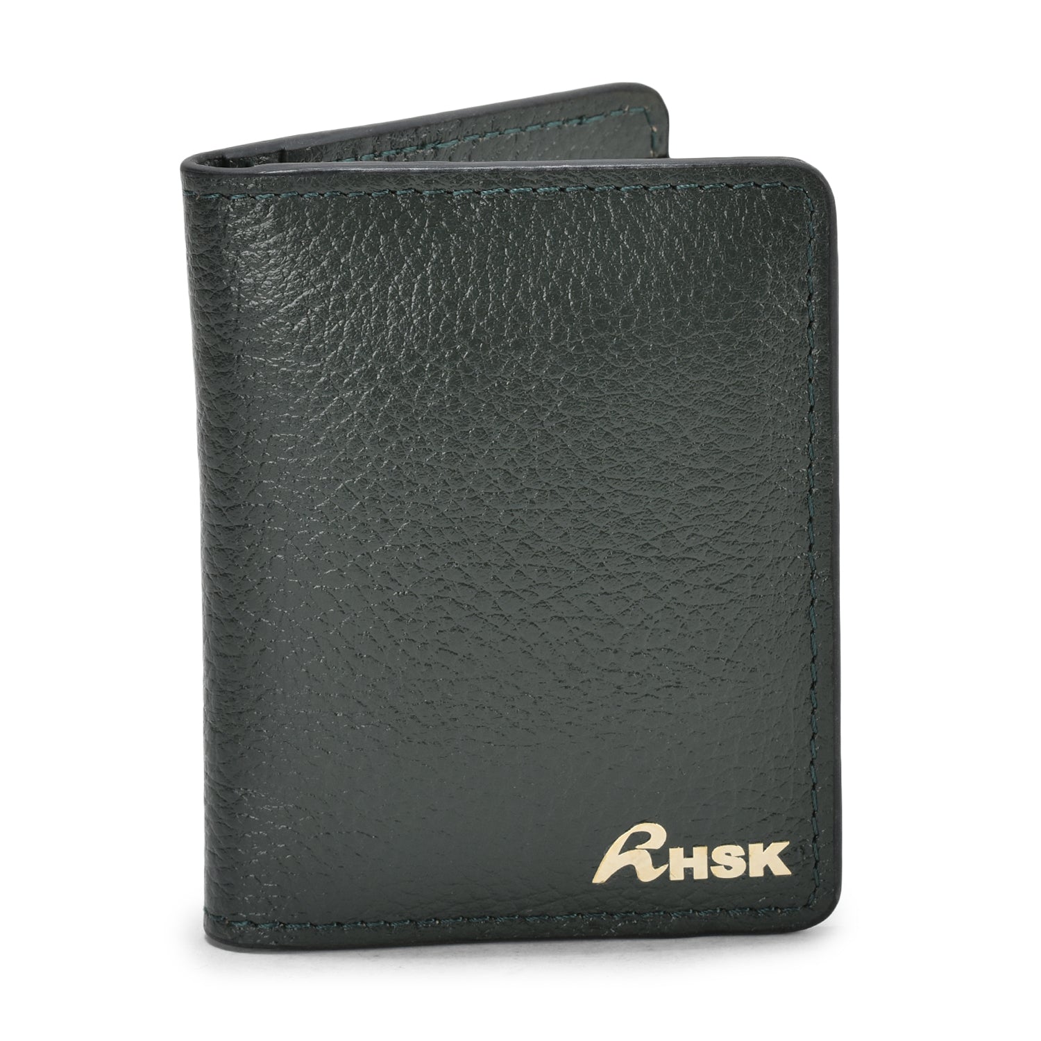 Plush Grain Card Holder, Elegant Green Leather, Compact and Practical, Perfect for Cards and Cash (Green)