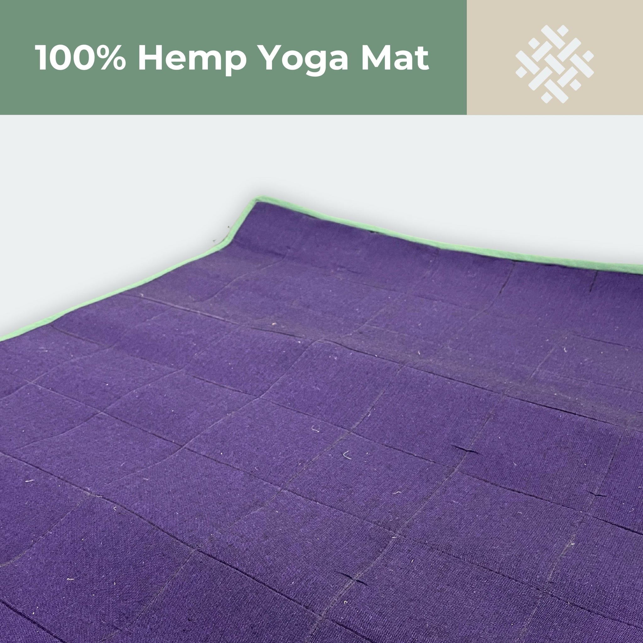 100% Hemp Yoga Mat with Recycled EVA Foam Lining | Handwoven Eco-Friendly Yoga Mat with Lightweight Design & Indoor/Outdoor Use