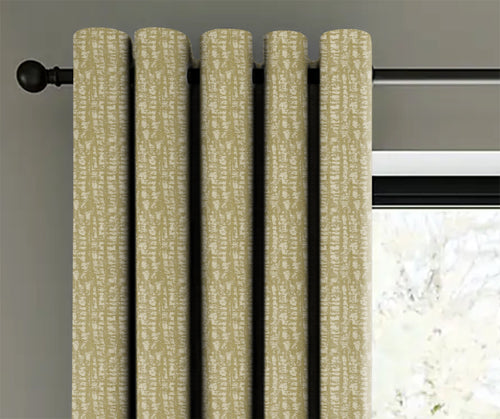 Casableu Slubby Polyester Eyelets (Steel) Blackout Curtains with Tie Back, Bedroom Living Room