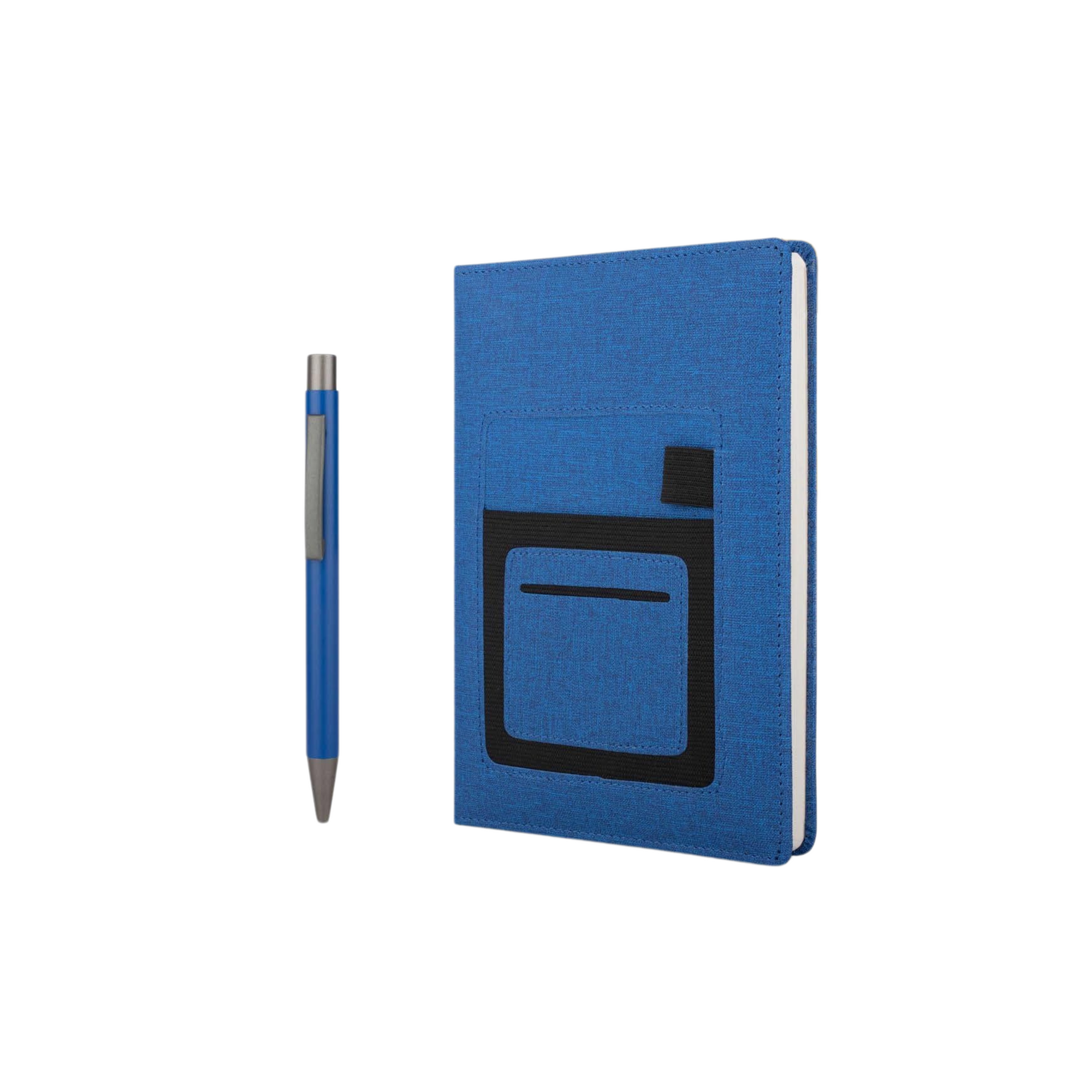 Solid Corporate Gift Set with A5 Journal Notebook & Premium Metal Pen | 2-in-1 Gift Set with Personalized Diary for Executives, Travelers & Special Occasions (Blue, 192 Pages)