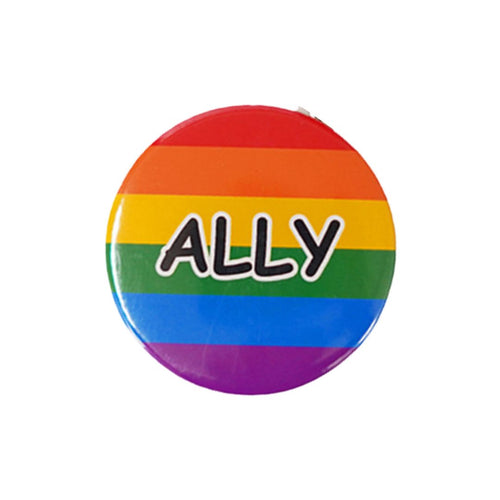 Rainbow Ally Badge â€“ Vibrant Colors, Round Badge, Rust-Free Pin, Glossy Finish, Easy to Attach to Apparel and Bagsand Celebrate Diversity