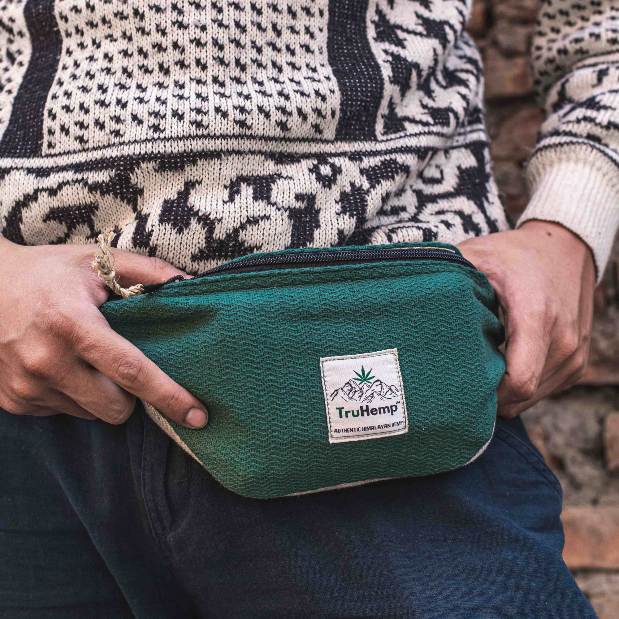 Hemp Fanny Pack with Dual Compartments | Eco-Friendly Waist Bag with Premium YKK Zipper Closure