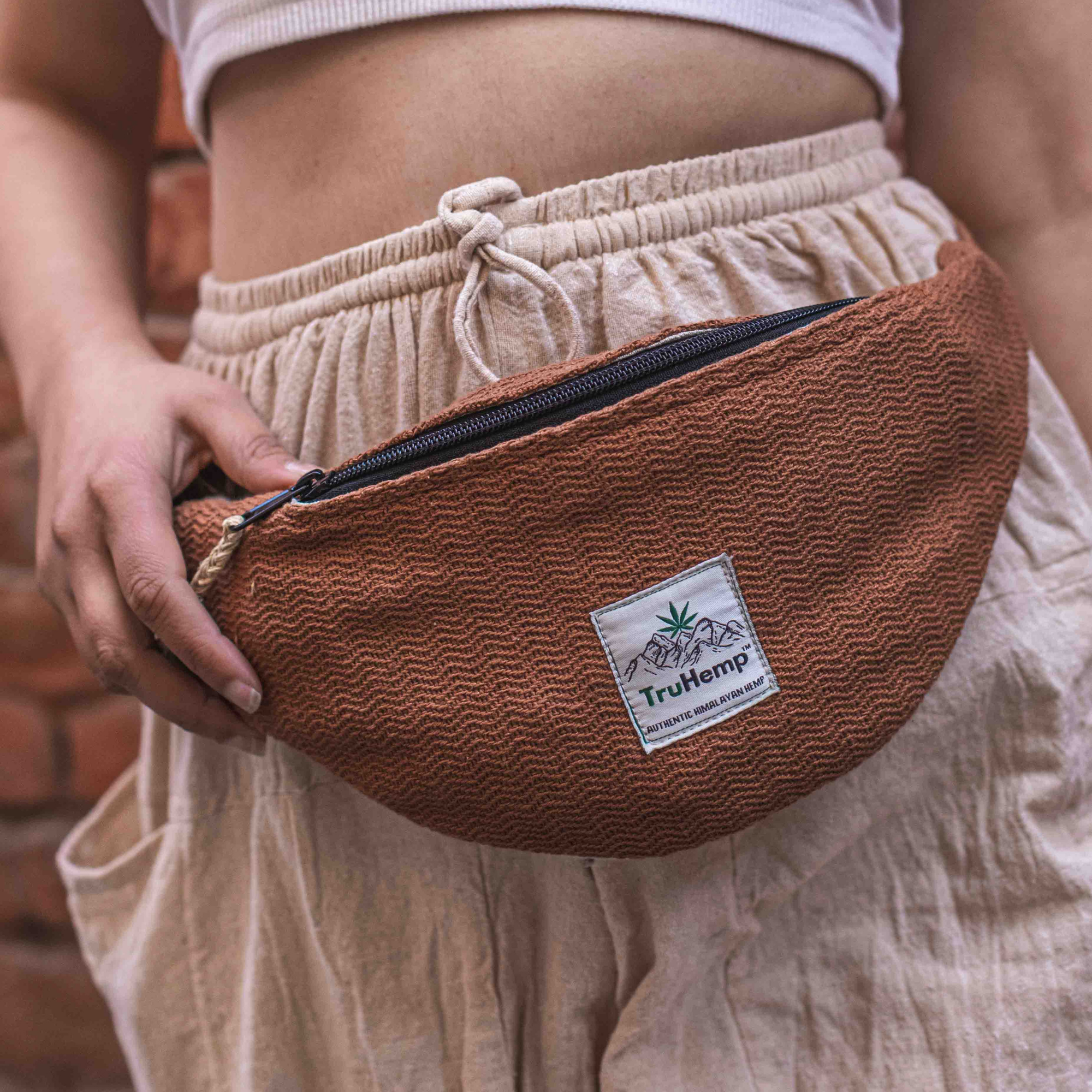 Hemp Fanny Pack with Dual Compartments | Eco-Friendly Waist Bag with Premium YKK Zipper Closure