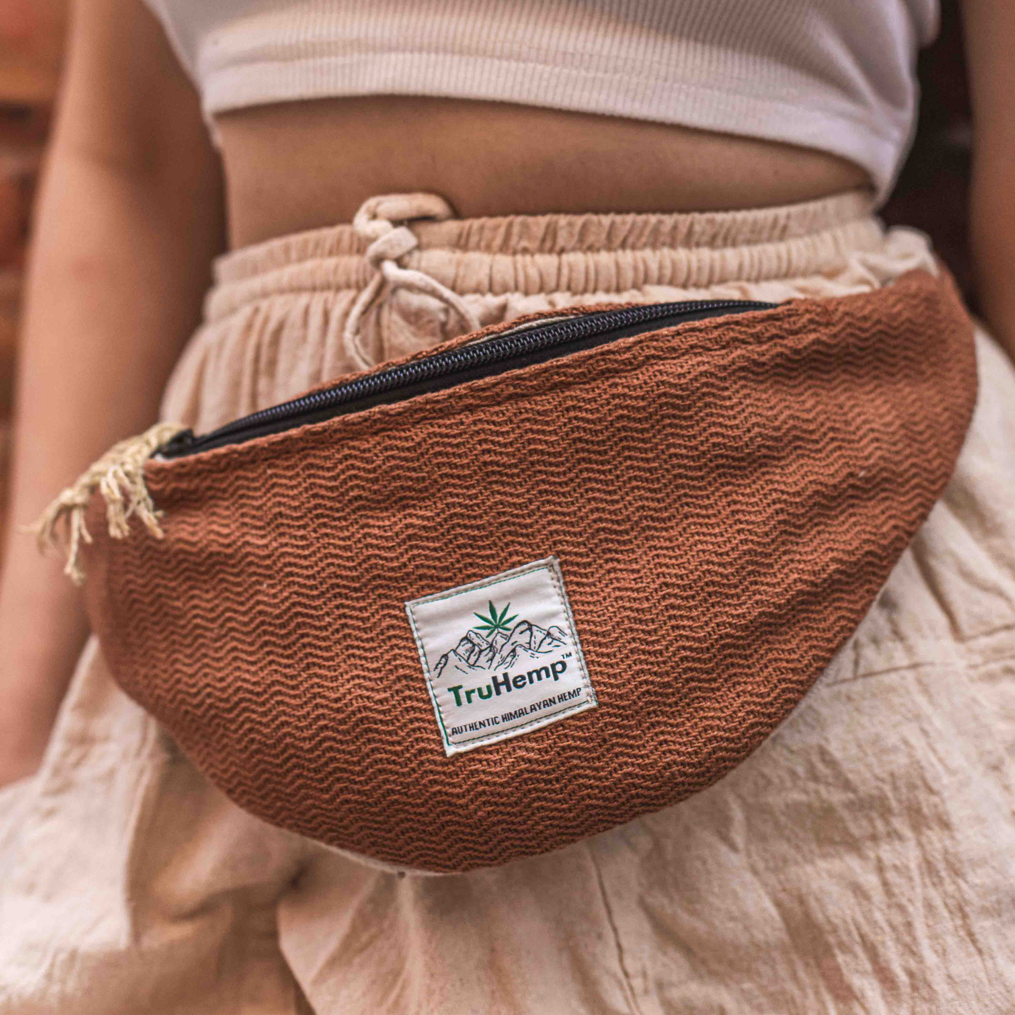 Hemp Fanny Pack with Dual Compartments | Eco-Friendly Waist Bag with Premium YKK Zipper Closure