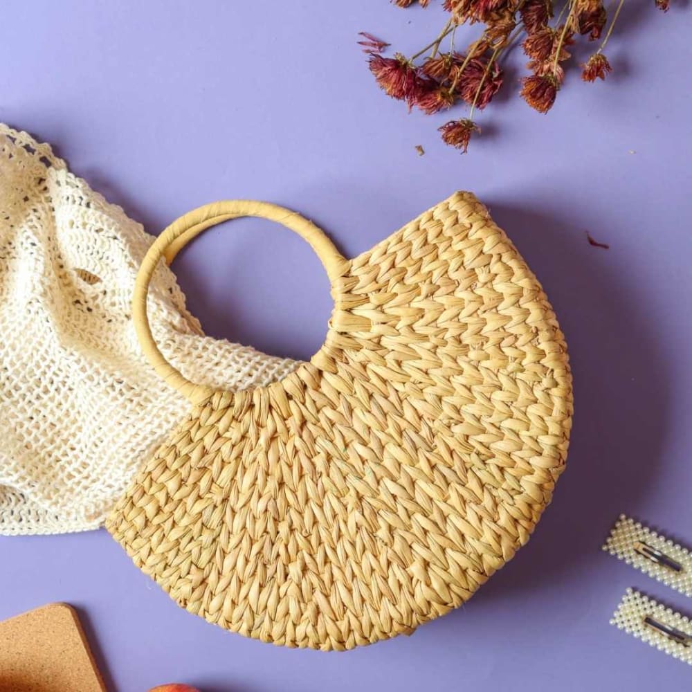 Hand Bag - Water Reed (Kauna Grass) - Small, Kauna Grass Handbag, Small Size, Eco-friendly Bag, Handmade Accessories, Traditional Style