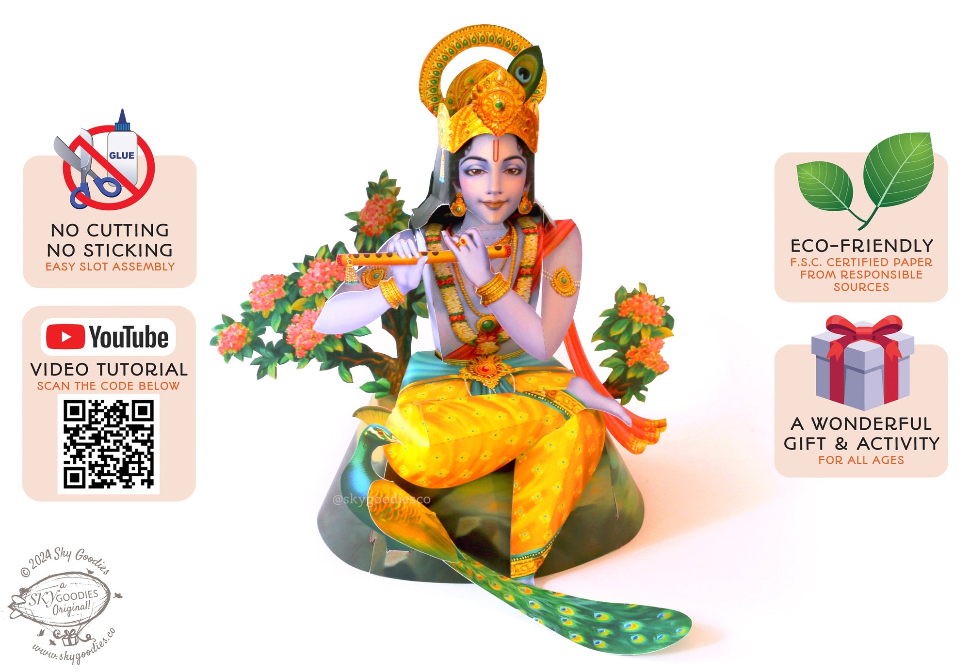 DIY Paper Craft Kit - Krishna, Fun Craft Kit, Ideal for Festival DÃ©cor, Creative DIY Project