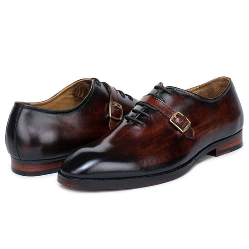 Thin-Strap Dark oak Wooden Oxford, Goodyear Welted, Handcrafted Detailing, Premium Leather, Brogue Pattern, Lightweight Design