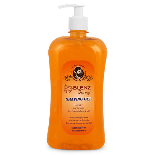 Orange Shaving Gel for Men, Non-Foaming & Refreshing Formula, Soothing Grooming Gel, Sulphate and Paraben Free (1L)