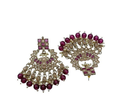 Exquisite Pearl-Adorned Indian Choker Necklace and Earrings Set, Traditional Indian, Wedding Jewelry,(Set of 2)