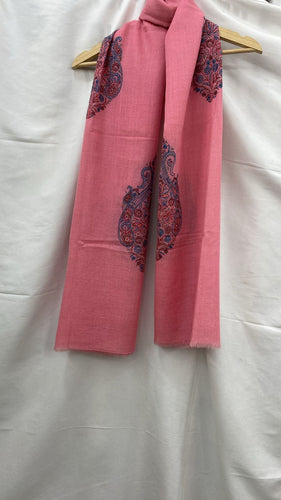 Pink Pure Pashmina Stole with Hand Woven Kashmiri Embroidery, Luxurious Pashmina Wrap for Winter, Exquisite Handcrafted Kashmir Embroidery, Timeless and Elegant Accessories (70 x 200 cm)