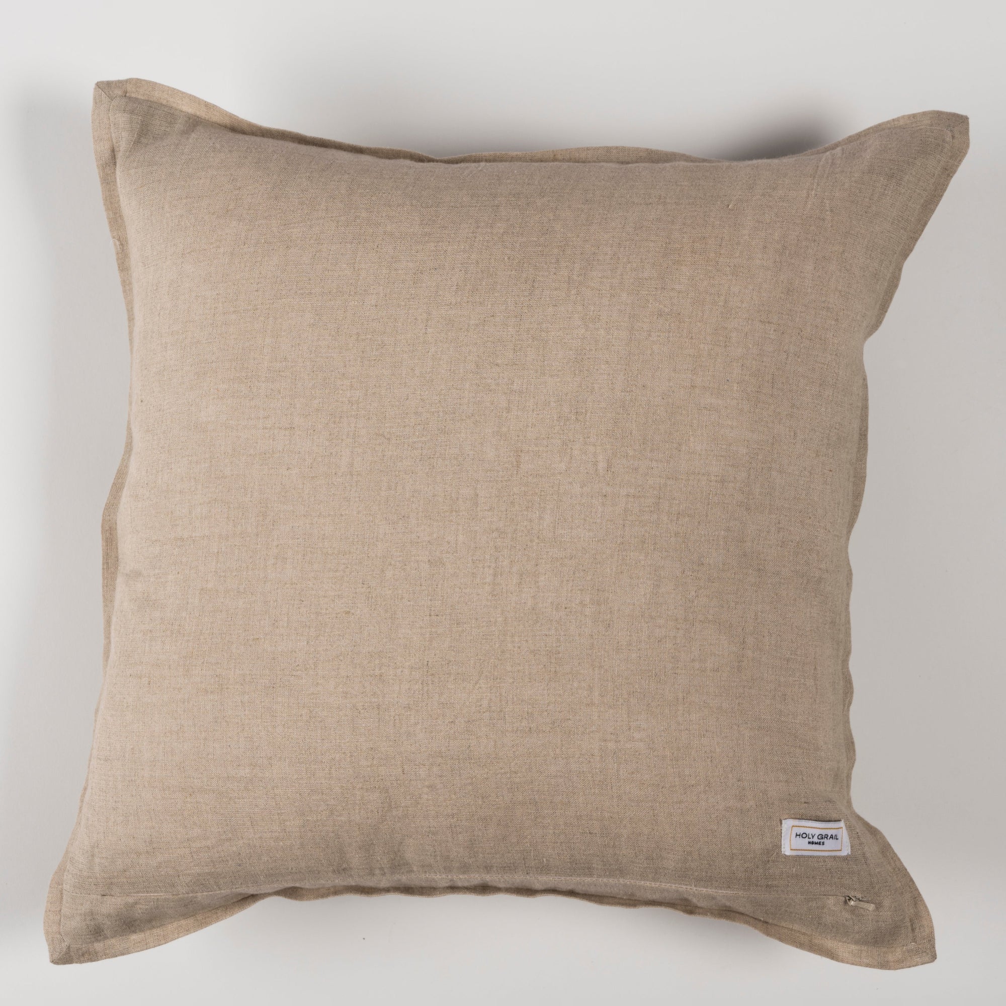 Pure Linen Earthy Cushion Cover – Made with Linen in Soothing Pastel Green with Beige Borders, Adding Sophistication and Elegance to Any Sofa or Bed, Ideal for Enhancing Your Living Space and Creating a Serene Ambience (Set of 2)