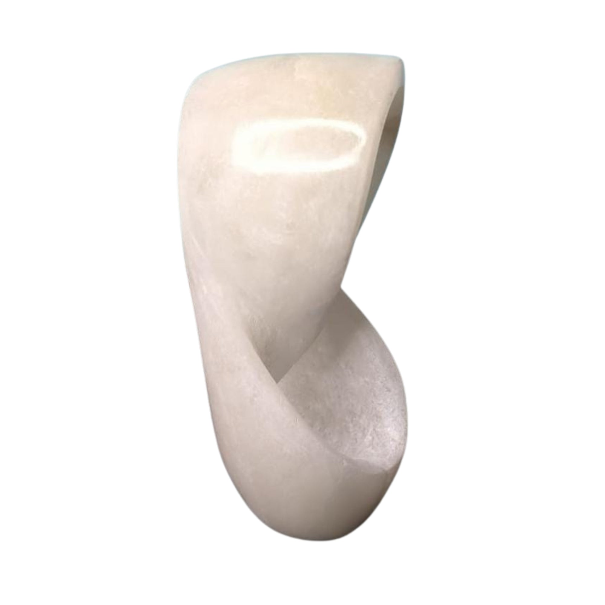 White Marble Sculpture - Floor-Rested Alabaster Decorative Idols Figurine,Ideal for Living Rooms, Offices, (12x6x18 cm)