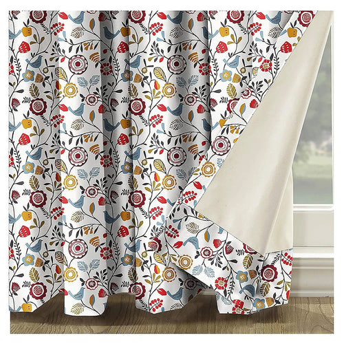 Casableu Dawn Polyester Eyelets (Steel) Blackout Curtains with Tie Back, Bedroom Living Room