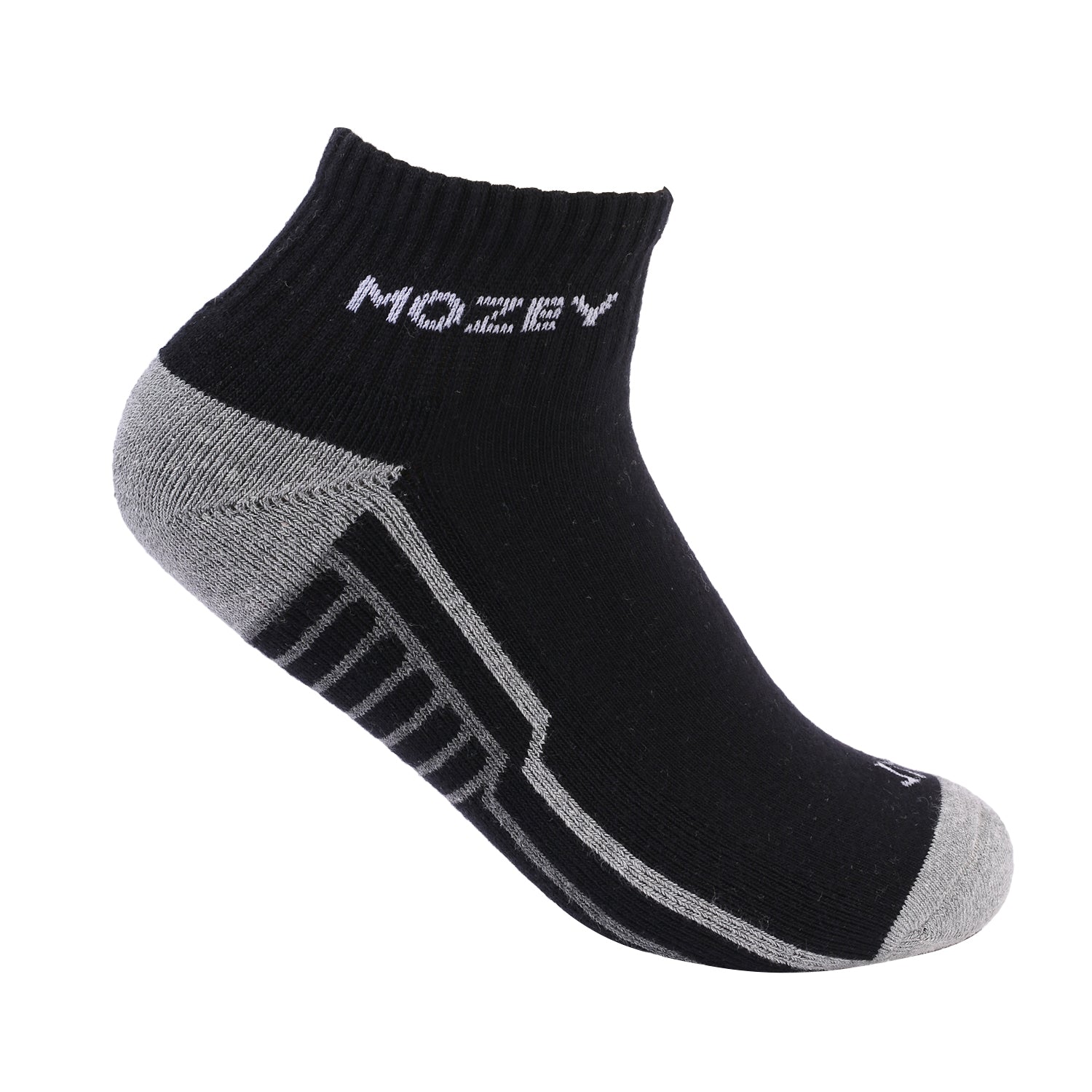 Ankle Activewear Unisex Socks, Premium Cotton Blend, Comfortable, Versatile Design, Ideal for Gym & Sports Wear (Black/Grey)