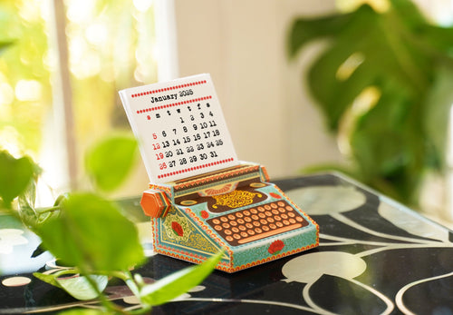 DIY Typewriter Calendar - COLORFUL, Fun and Functional Calendar, Ideal for Home Office, Vibrant Desk Accessory