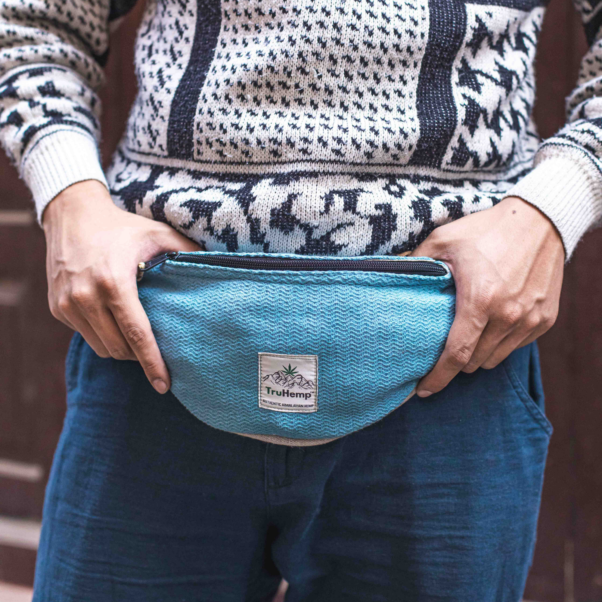 Hemp Fanny Pack with Dual Compartments | Eco-Friendly Waist Bag with Premium YKK Zipper Closure