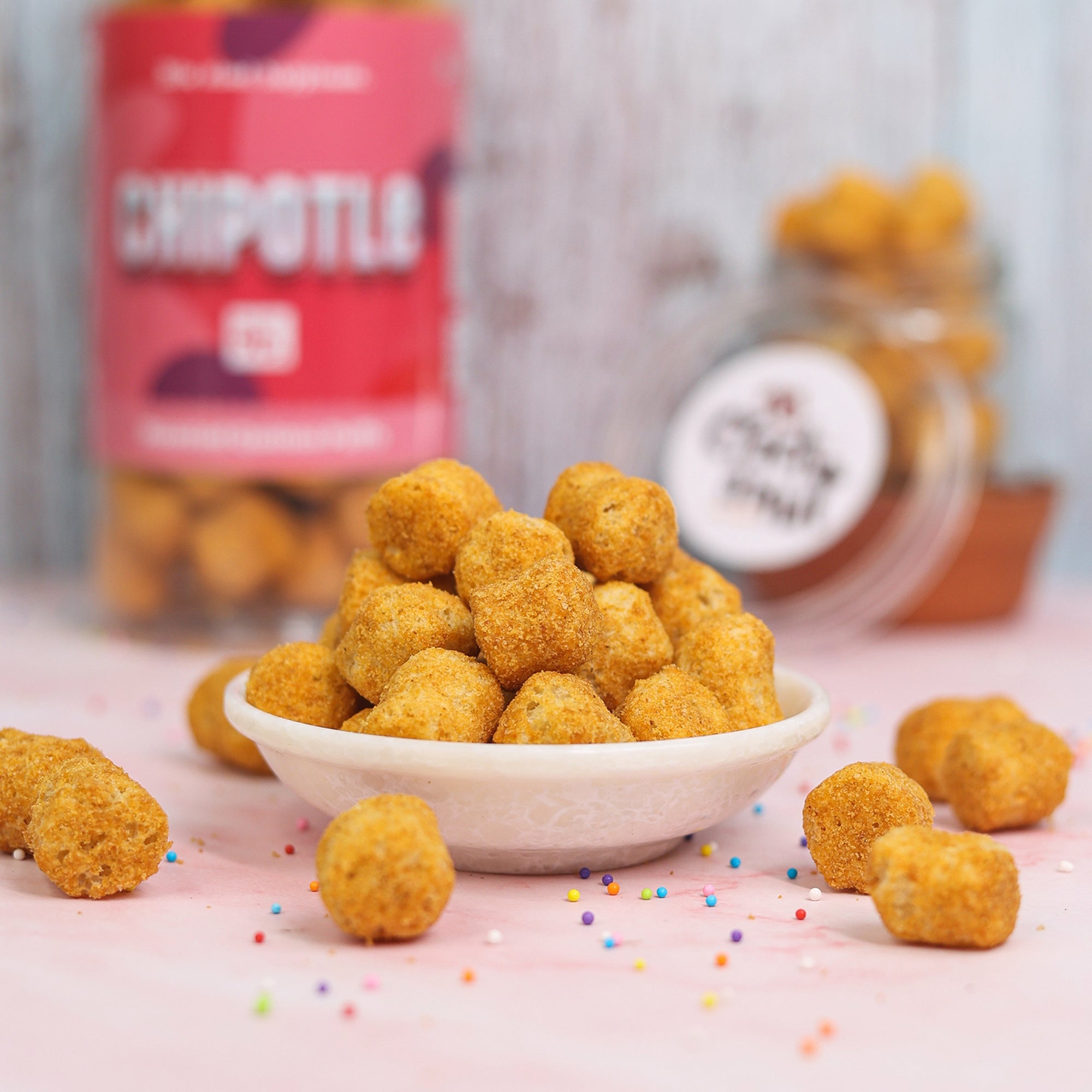 Crack A Nut's Chipotle Roasted Multi-Grain Puffs, Savory & Healthy Snack, Packed with Protein & Low in Sugar, Lightly Roasted Multi-Grain Goodness, Perfect for Cravings & Guilt-Free Indulgence, 100g.