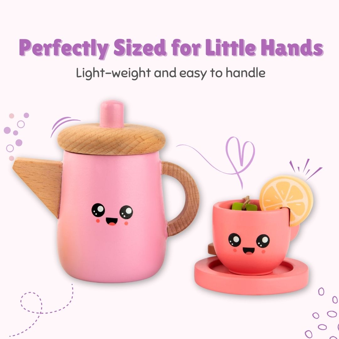 Cots and Cuddles Premium Quality Wooden Tea Party Set for Kids