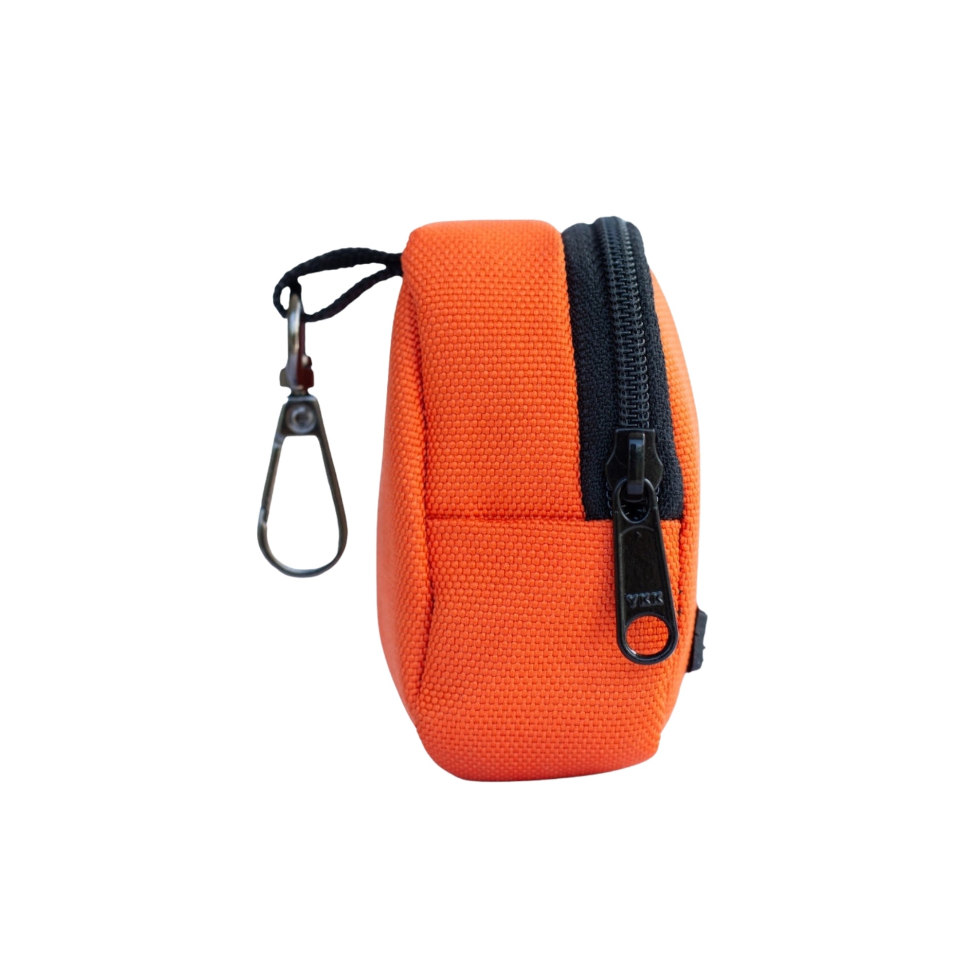 Pro Coin Pouch | Compact Coin Organizer with Zipper Closure and Detachable Hook | Hot Orange