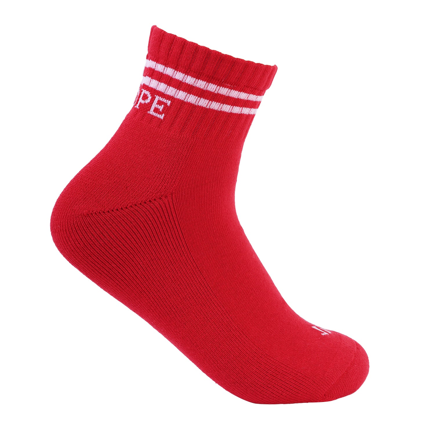 Quarter Lifestyle Unisex Socks, Premium Cotton Blend, Versatile Design, Durable & Superior Grip, Comfort & Everyday Style (Red/White)