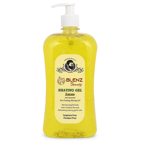 Lemon Shaving Gel for Men, Non-Foaming & Refreshing Formula, Soothing Grooming Gel, Sulphate and Paraben Free (1L)