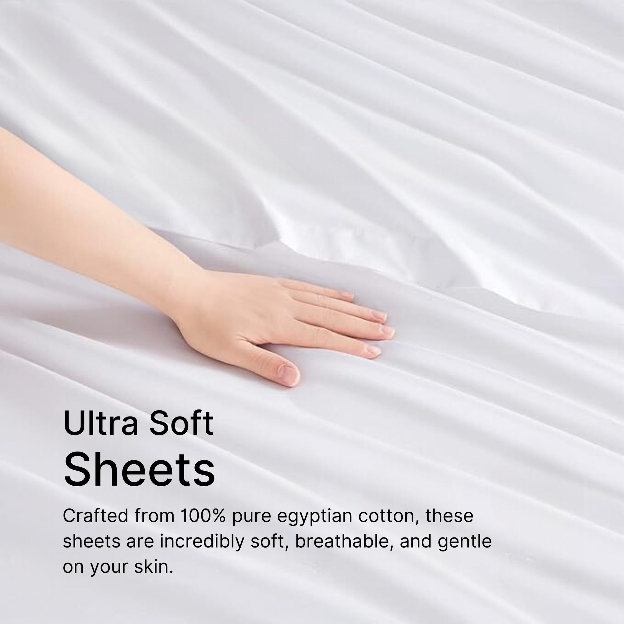 King and Queen Size Bedsheet Set with Fitted Sheet, Flat Sheet & 2 Pillow Covers | Soft 100% Egyptian Cotton with 16-Inch Deep Pockets & Breathable Fabric