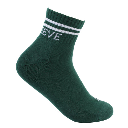 Quarter Lifestyle Unisex Socks, Premium Cotton Blend, Versatile Design, Durable & Superior Grip, Comfort & Everyday Style, Comfort & Everyday Style (Green/White)