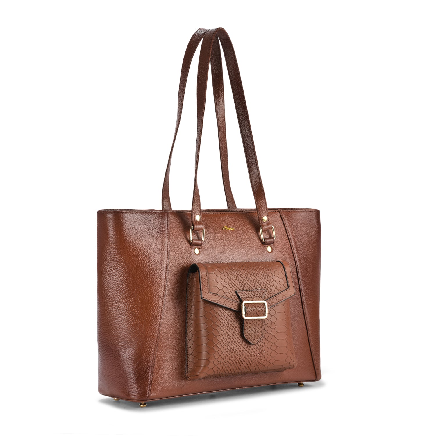 Valentina Croc Leather Handbag, Premium Brown Leather, Stylish and Durable, Ideal for Evening Wear and Casual Events (Brown)