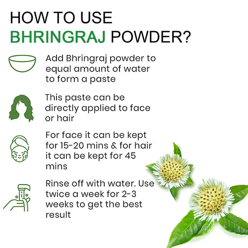 Bhringraj Powder for Skin & Hair Care, Eclipta Prostrata, Skin Healing Powder, Natural Skin Soothing Remedy & Treatment (100gm)