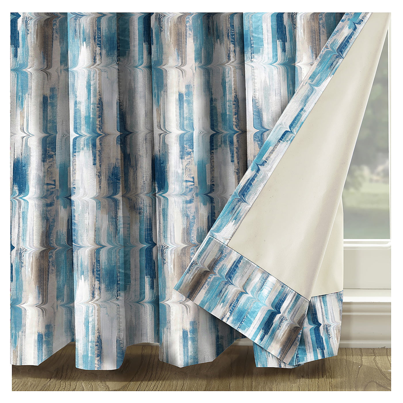 Casableu Lima Polyester Eyelets (Steel) Blackout Curtains with Tie Back, Bedroom Living Room