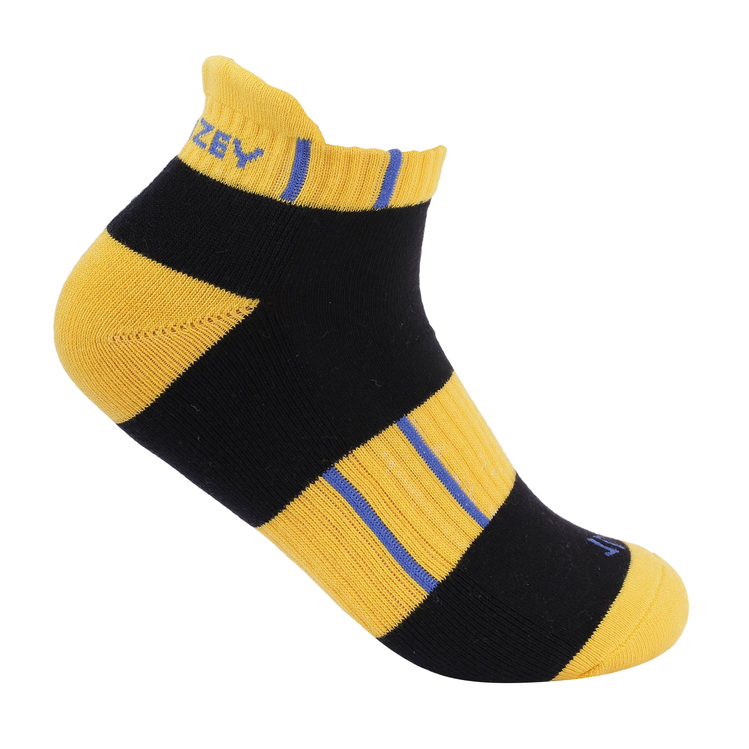 Ankle Cushioned Sports Unisex Socks, Premium Cotton Blend, Comfortable, Versatile Design, Ideal for Gym & Sports Wear (Yellow/Black)