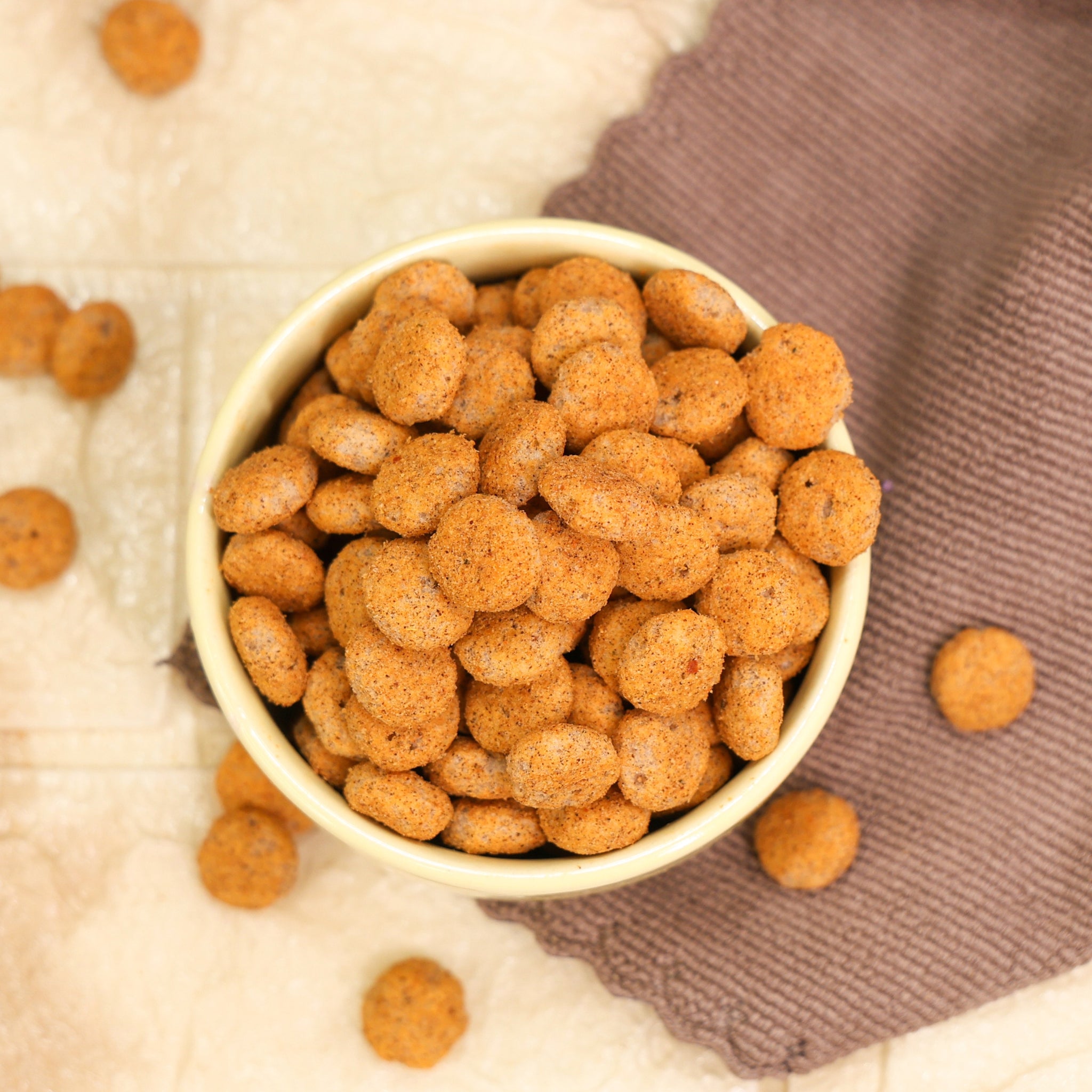 Crack A Nut's Peri Peri Roasted Multi-Grain Puffs, Savory & Healthy Snack, Packed with Protein & Low in Sugar, Lightly Roasted Multi-Grain Goodness, Perfect for Cravings & Guilt-Free Indulgence, 100g.