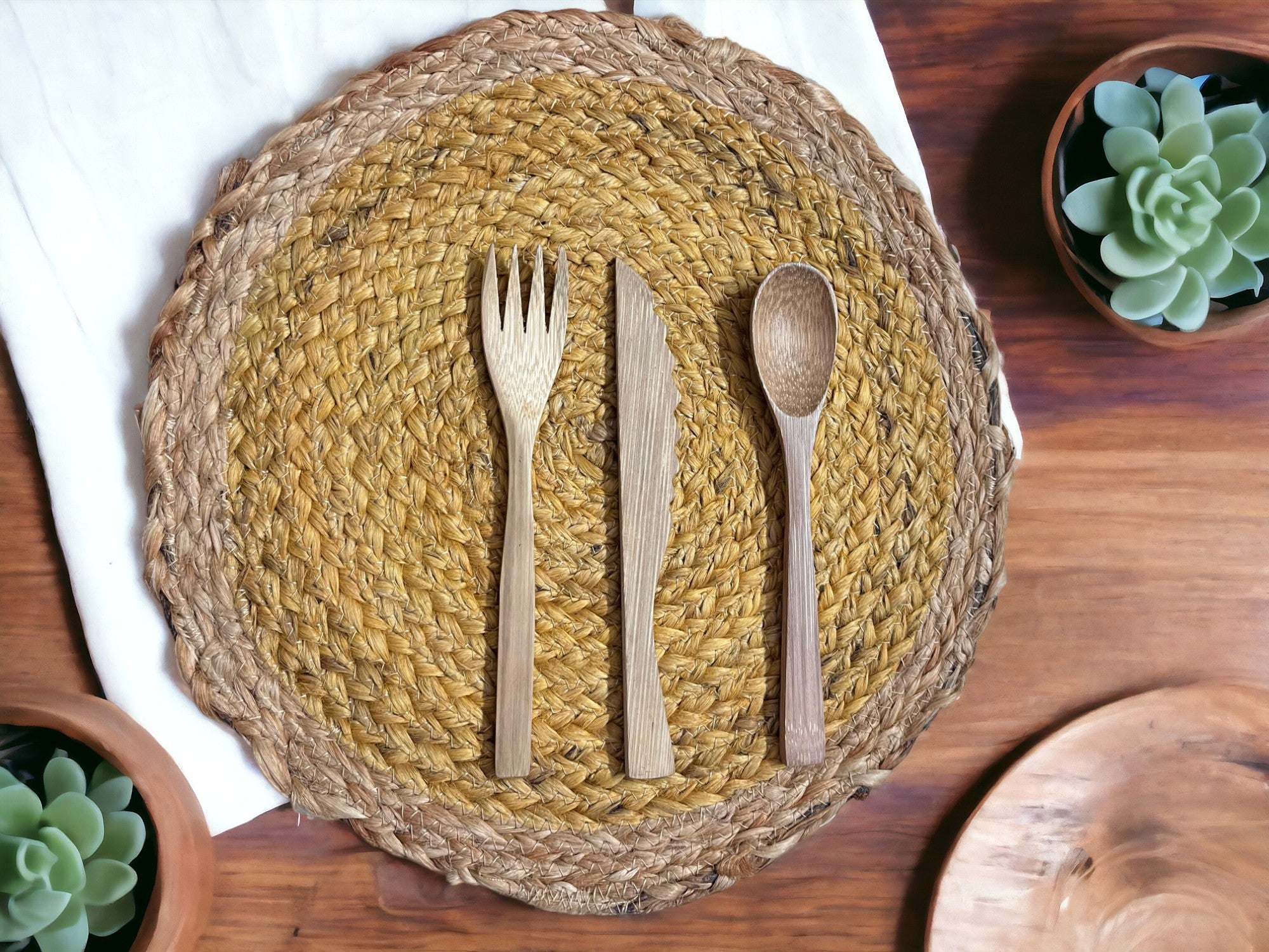 Jute Placemats set of 2 (yellow)