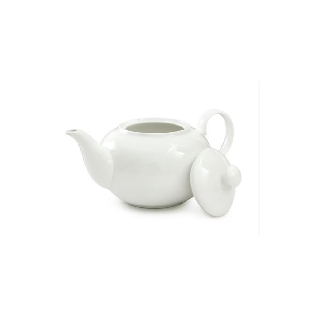 Qucciberry Ceramic White English Tea Pot, Classic and Elegant Design, Ideal Gift for Special Occasions, Weddings or Housewarming, Durable and Stylish White Tea Kettle