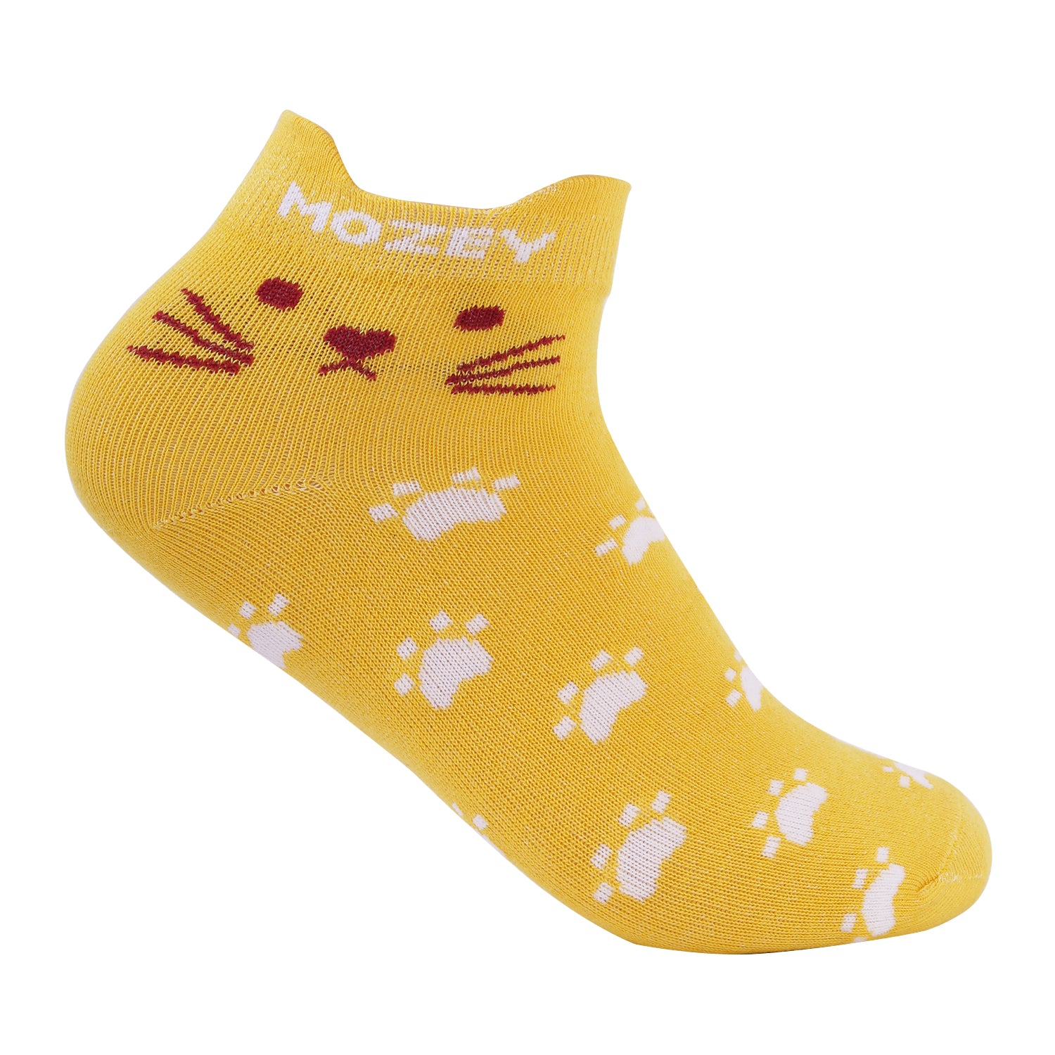 Ankle Cat Sneaker Socks, Premium Cotton Blend, Lightweight &  Perfect for Everyday and Casual Wear (Yellow/White)