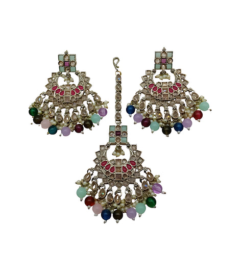 Exquisite Pearl-Adorned Indian Choker and Earrings, Traditional Indian Wedding Jewelry (Set of 2)