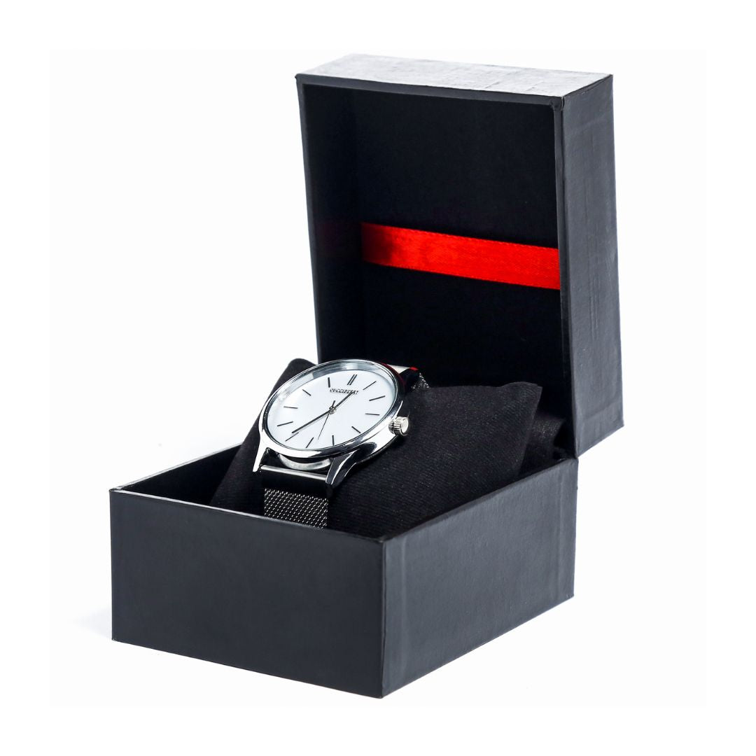 Silver Watch – Classic Analog Design, Steel Strap, Perfect for Weddings or Casual Wear, Silver