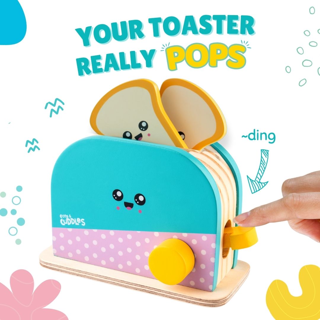 Cots and Cuddles Premium Quality Wooden Bread Toaster Toy for Kids