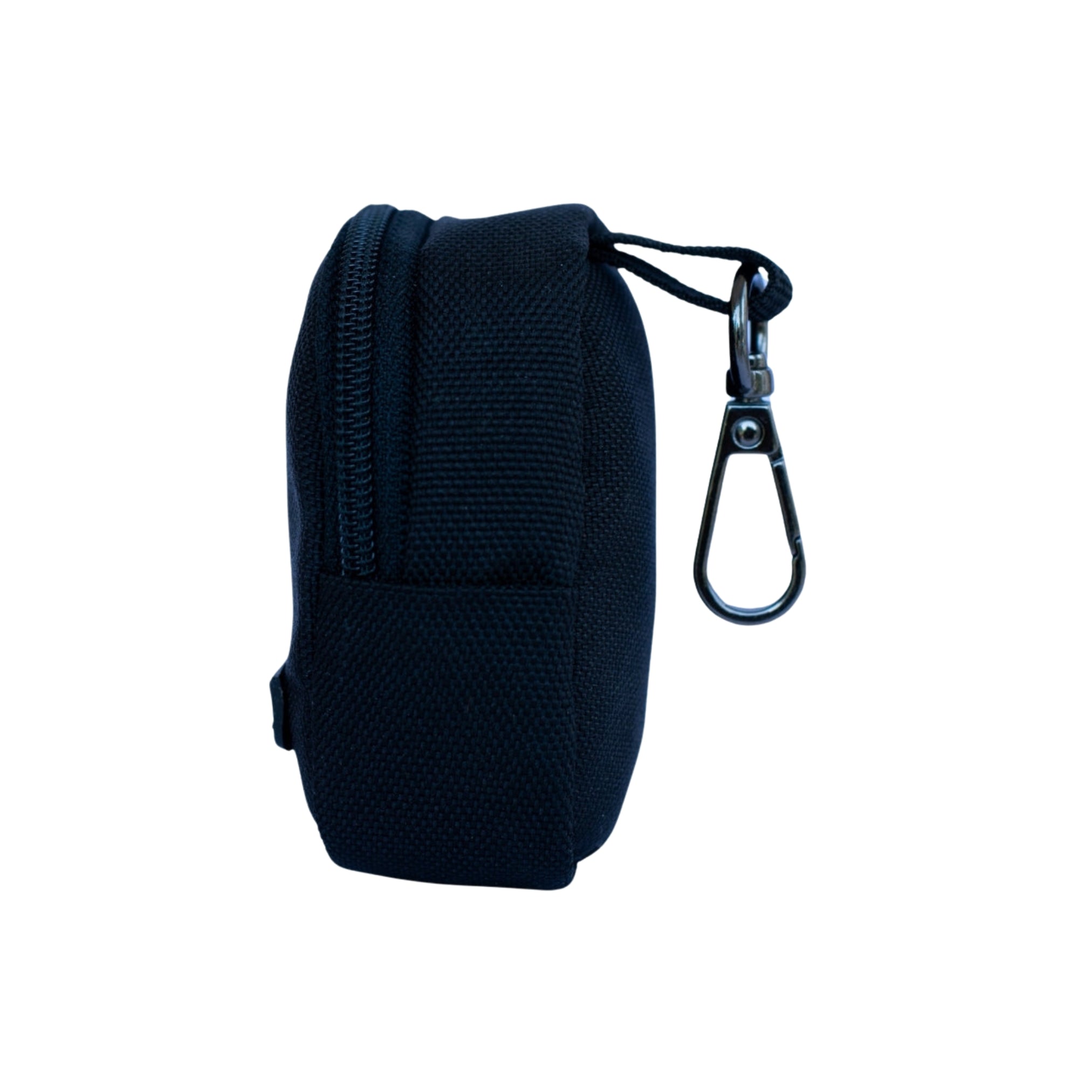 Pochette à pièces Pro | Organisateur de pièces compact avec fermeture à glissière et crochet amovible | Noir