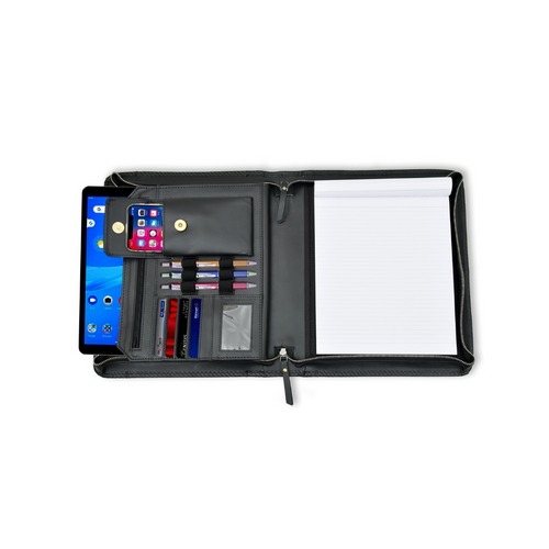 Top Grain Leather Business Portfolio Document Organizer with Writing Pad