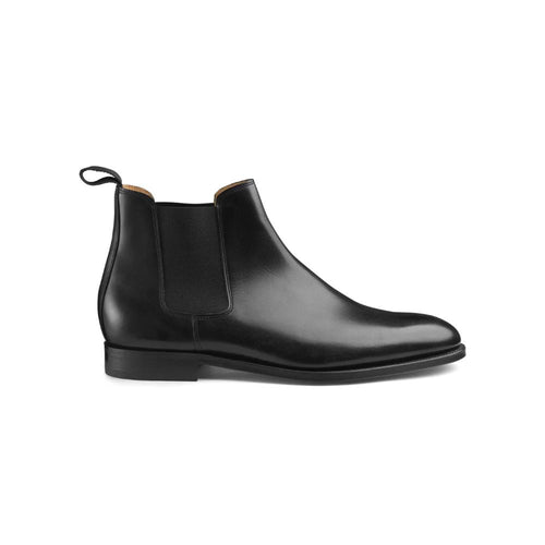 Lawry Black Chelsea Boots, Shock-Absorbing Insoles, Premium Leather, Hand-Finished Burnish, Cushioned Footbed, Breathable Lining, Premium Leather