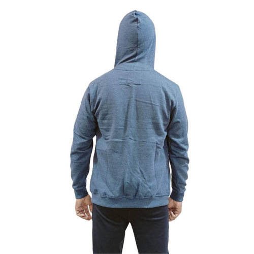 Men's Zipper Hoodie, Warm & Trendy, High-Quality Polyester Fleece, Comfortable Fit, Perfect for Outdoor & Travel (Navy Melange)