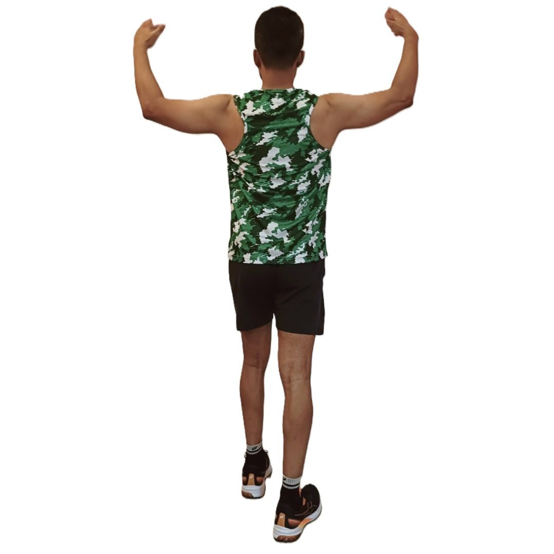 Dry-Fit Men's Tank Top, Ultra-Light Activewear, Microfiber Blend, Camouflage Design, Best for Gym, Running & Outdoor Sports Wear (Forest Green)